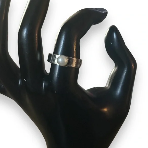 Vintage genuine pearl adjustable ring - Picture 2 of 7